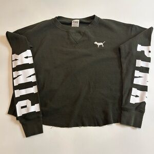 PINK Olive Green Long Sleeve Top